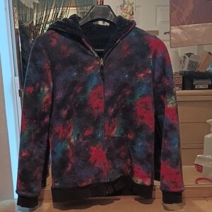 Lands End Colorful Tie-Dye Zip-Up Hoodie